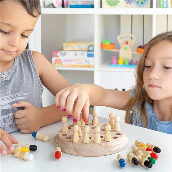 KIBTOY™ Wooden Chess Memory Match Game view 2