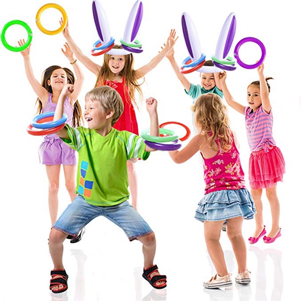 KIBTOY™ Inflatable Bunny Ring Toss Game (3 packs) view 2
