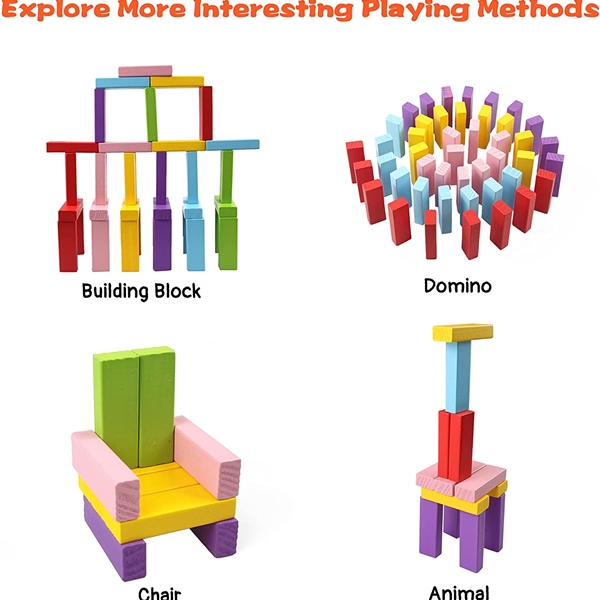 KIBTOY™ Wood Block Stacking Game view 2