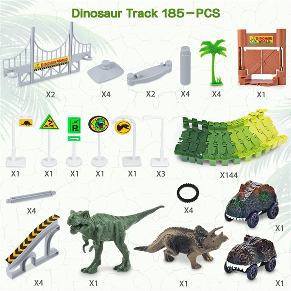KIBTOY™ DIY Dinosaur Road Race view 2