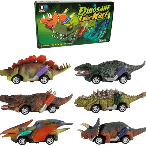KIBTOY Dinosaur Pull Back Toy Cars view 2