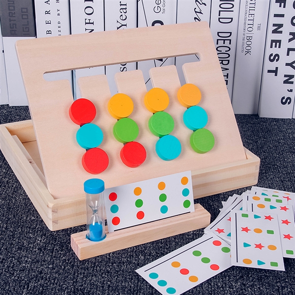 KIBTOY™ 4 Color and Shapes Wooden Game Set view 2