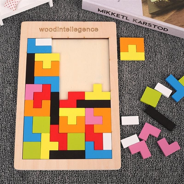 KIBTOY™ Wooden Tetris Puzzle Game view 2