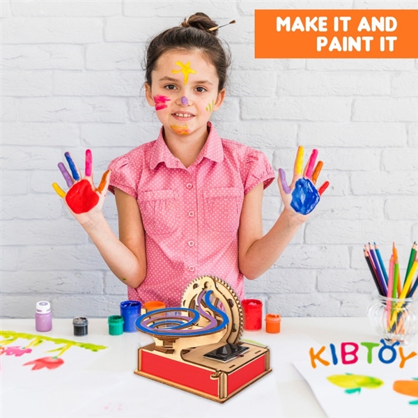 KIBTOY™Wooden Marble Run 3D Puzzle Roller Coaster  view 2