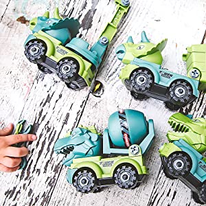 KIBTOY Take-Apart Dinosaur Construction Vehicles view 2