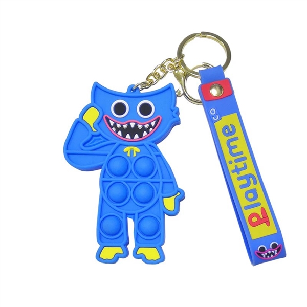 Huggy Wuggy Pop It Poppy Playtime Keychain Built-in Lamp Beads can Emit Light
