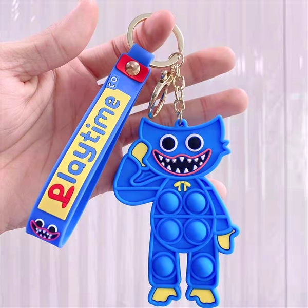 Huggy Wuggy Pop It Poppy Playtime Keychain Built-in Lamp Beads can Emit Light view 2