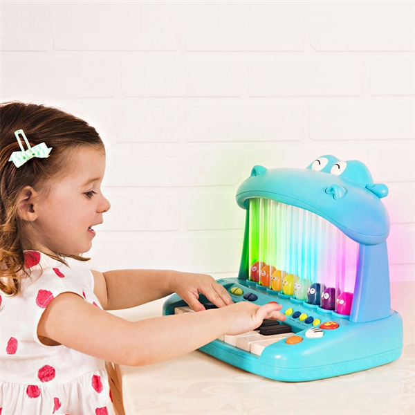 Btoys Bile hippopotamus piano early teaching baby music duct bouncing toys infant light jumping toys view 2
