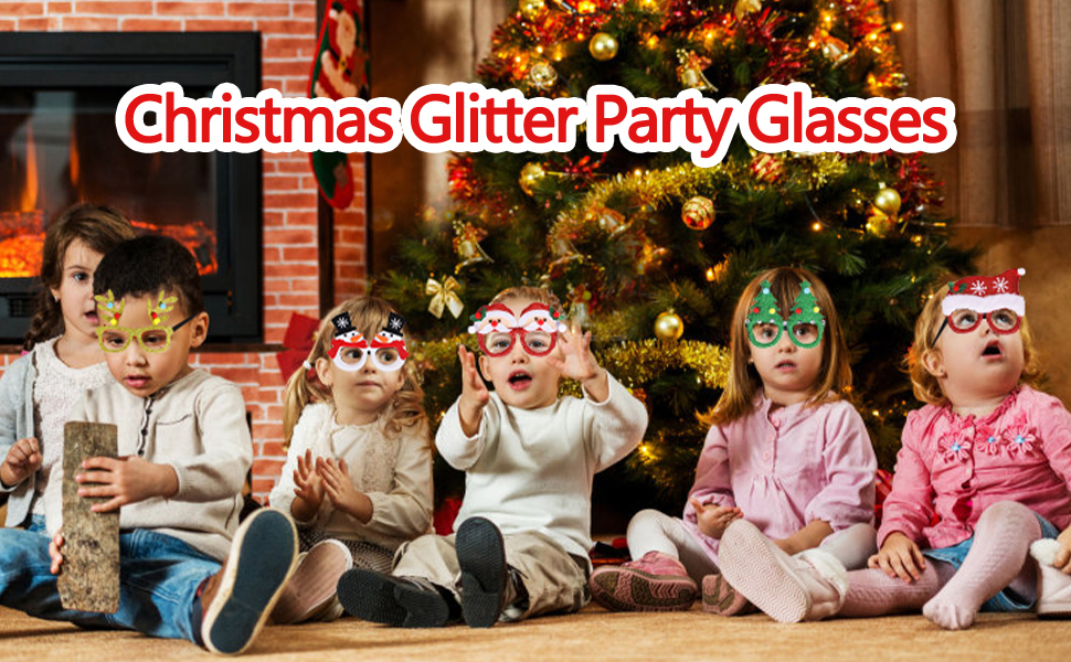 Kibtoy Glitter party glasses for christmas Kibtoy Glitter party glasses for christmas
