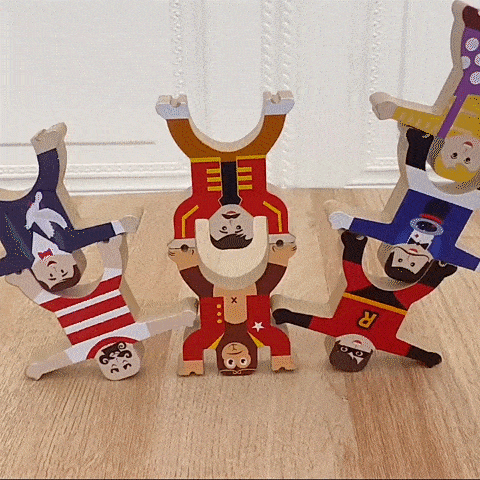 Kibtoy Strongman Wooden Stacking Toys