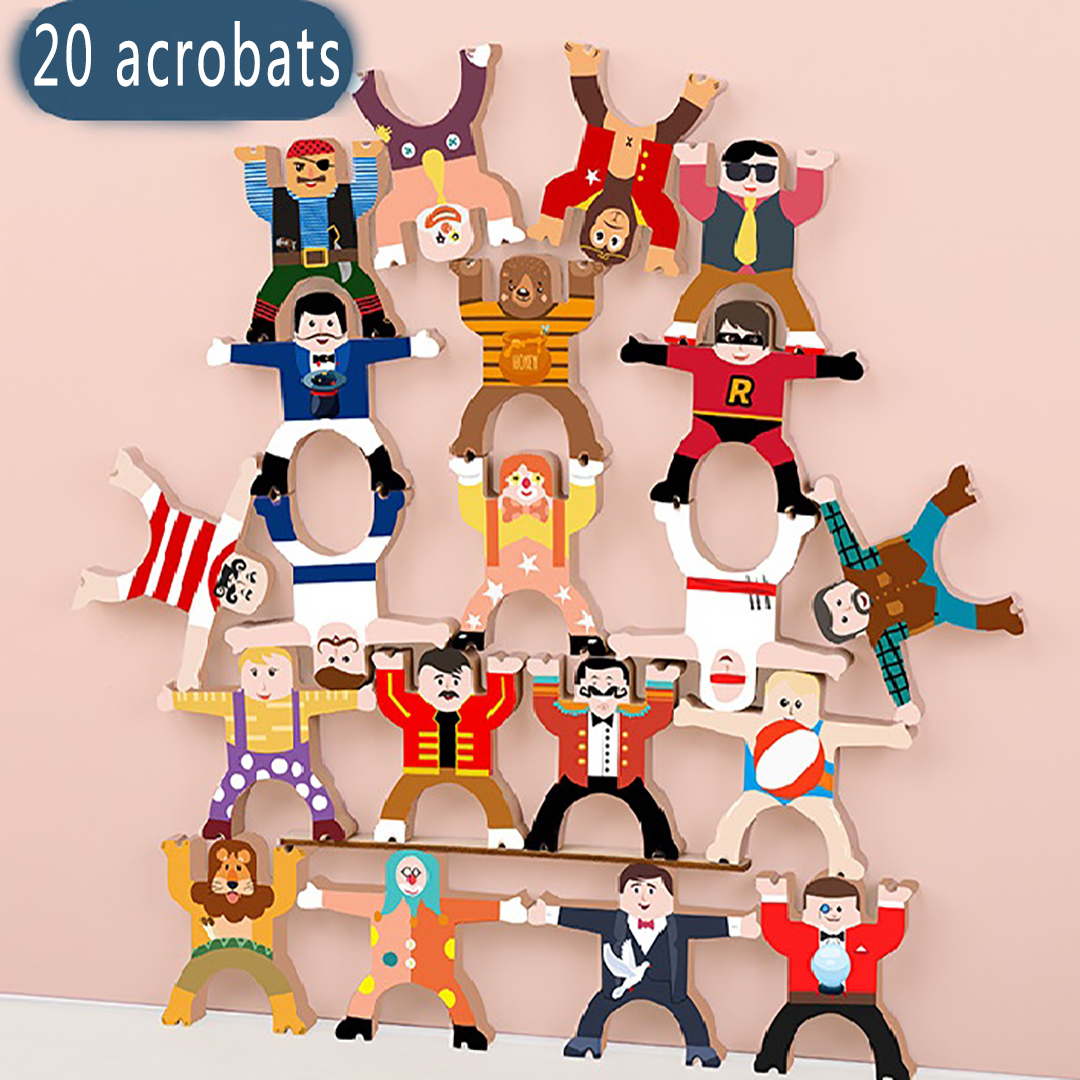 Kibtoy Strongman Wooden Stacking Toys