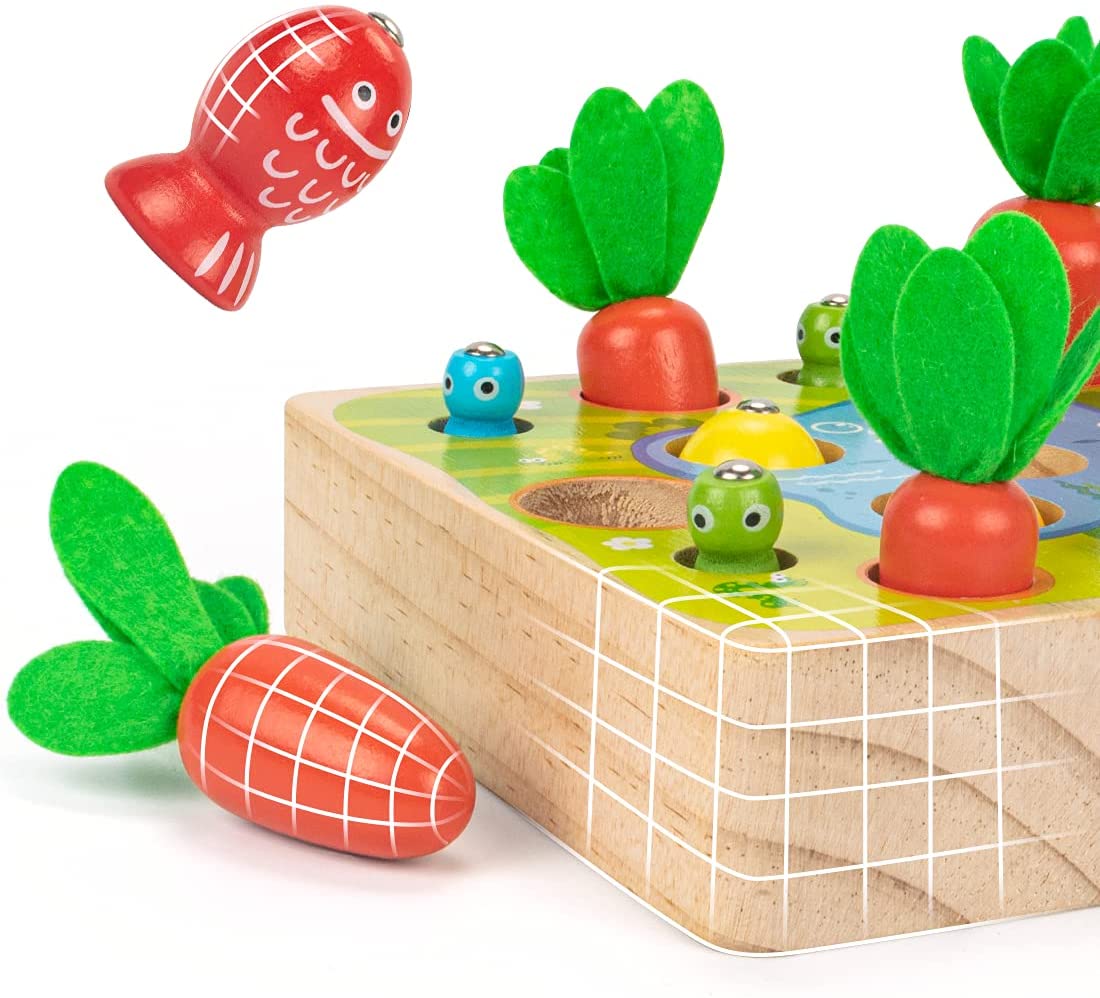 Kibtoy wooden 3-in-1 Farming Game Montessori toy improving concentration