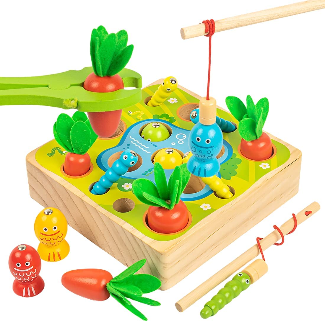 Kibtoy wooden 3-in-1 Farming Game Montessori toy improving concentration Kibtoy wooden 3-in-1 Farming Game Montessori toy improving concentration