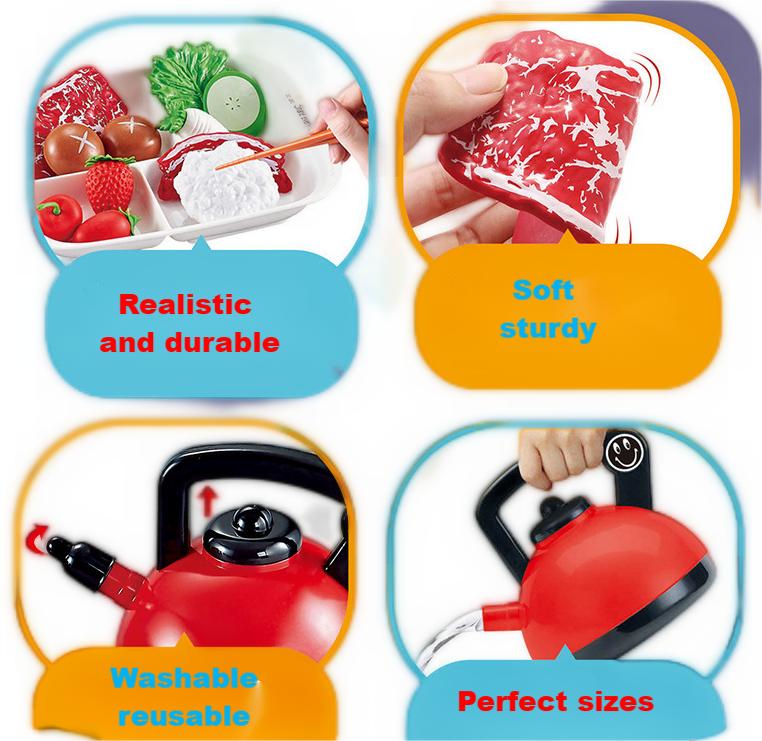 Kibtoy Kids Kitchen Playset, jumbo toy set for pretend play, teaching life skills Kibtoy Kids Kitchen Playset, jumbo toy set for pretend play, teaching life skills