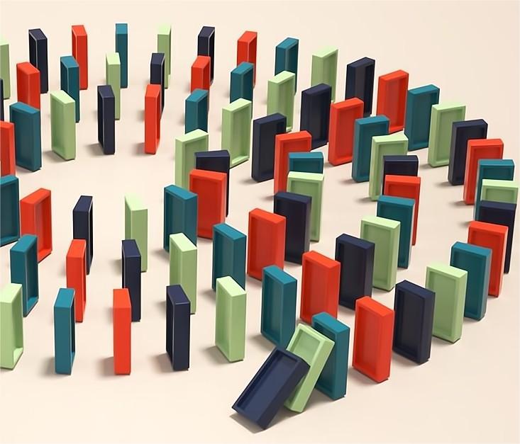 Kibtoy Domino Train Set toy, place domino pieces automatically, keep balance