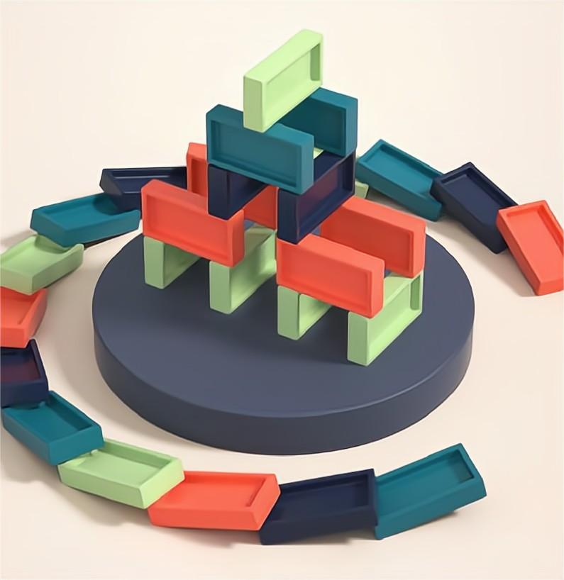 Kibtoy Domino Train Set toy, place domino pieces automatically, keep balance