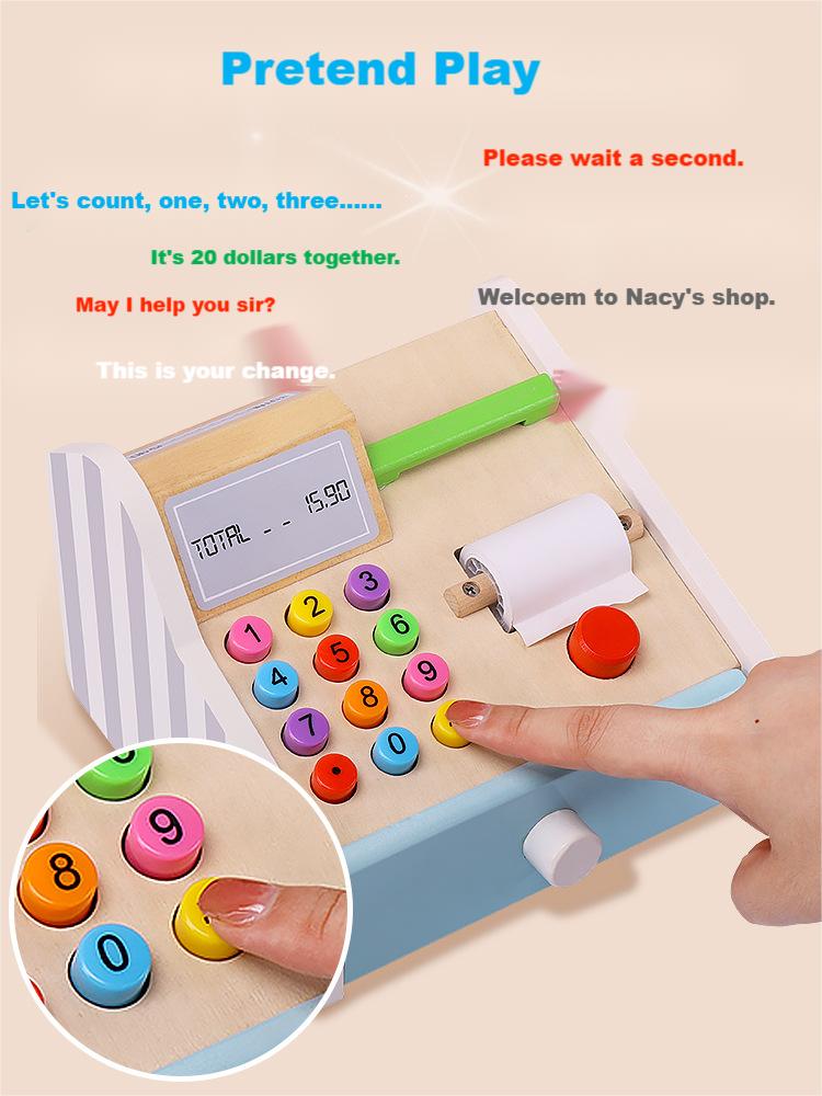 Kibtoy Wooden Cash Register toy
