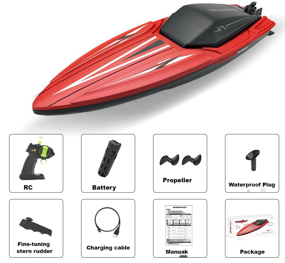 Kibtoy RC jetboat with super-long battery life, easy to operate for beginners Kibtoy RC jetboat with super-long battery life, easy to operate for beginners