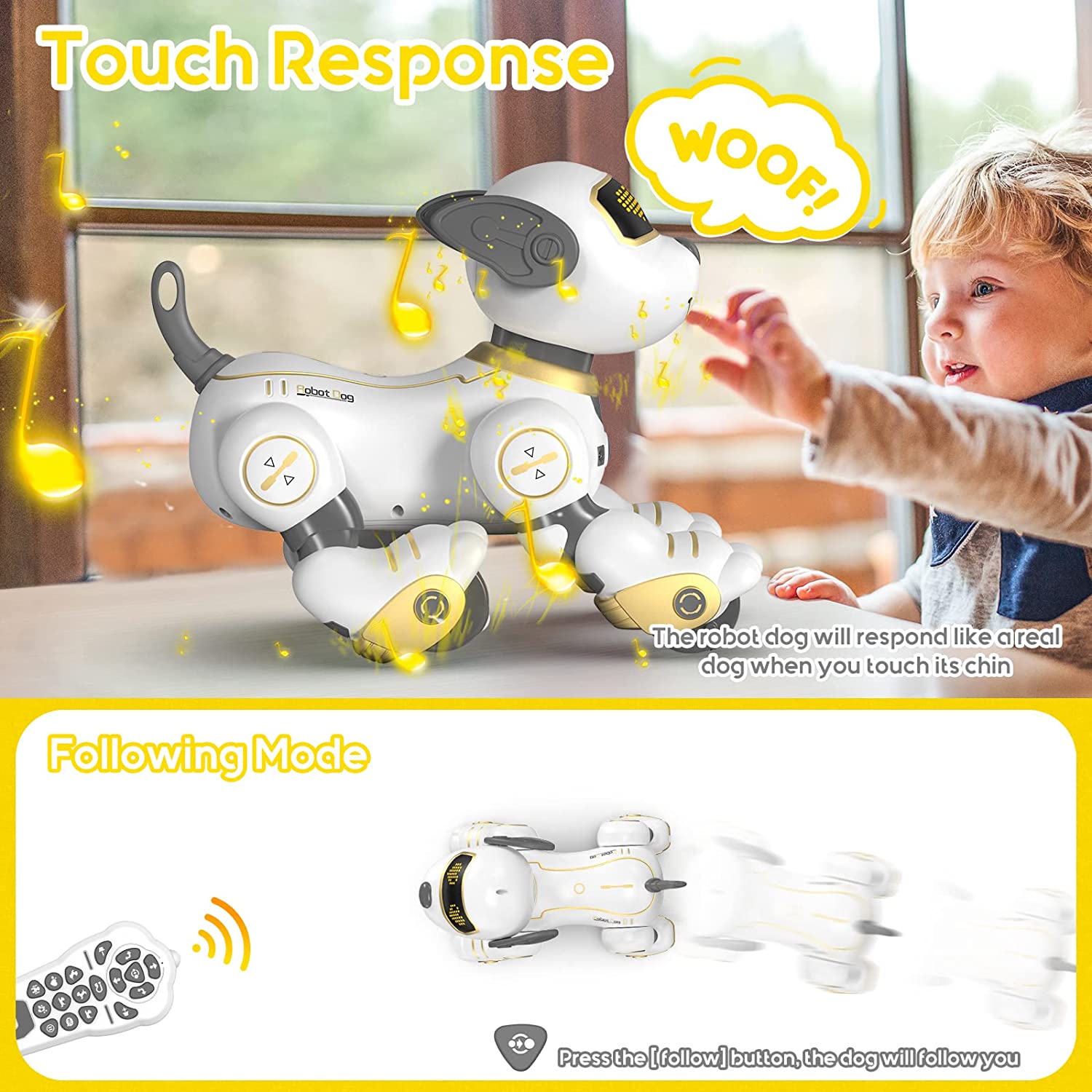 Kibtoy Smart Robot Dog, AI RC robot dog, can sing, dance, walk and other stunts Kibtoy Smart Robot Dog, AI RC robot dog, can sing, dance, walk and other stunts