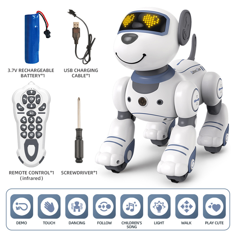 Kibtoy Smart Robot Dog, AI RC robot dog, can sing, dance, walk and other stunts