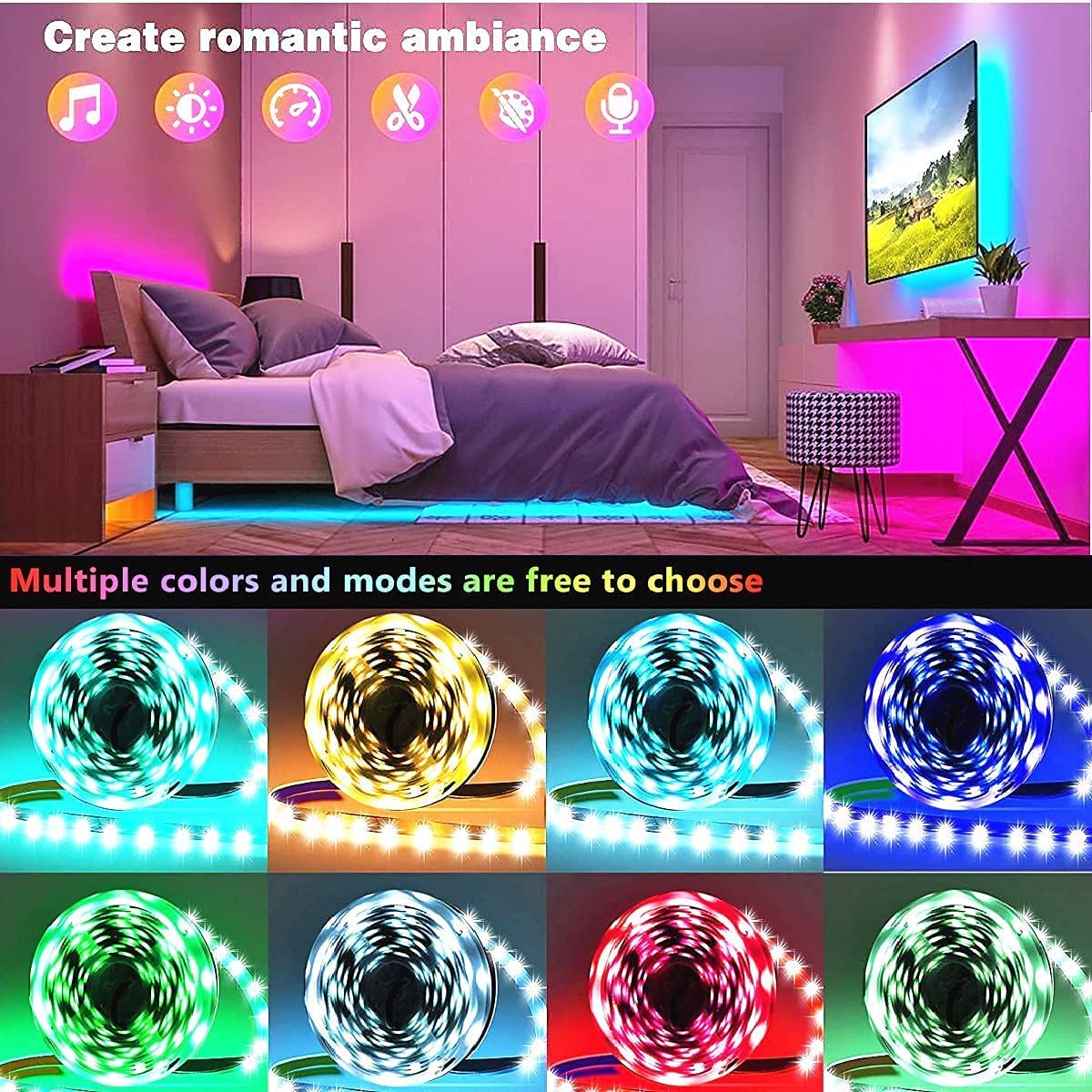 Kibtoy LED Strip Lights Syn with Music Kibtoy LED Strip Lights Syn with Music
