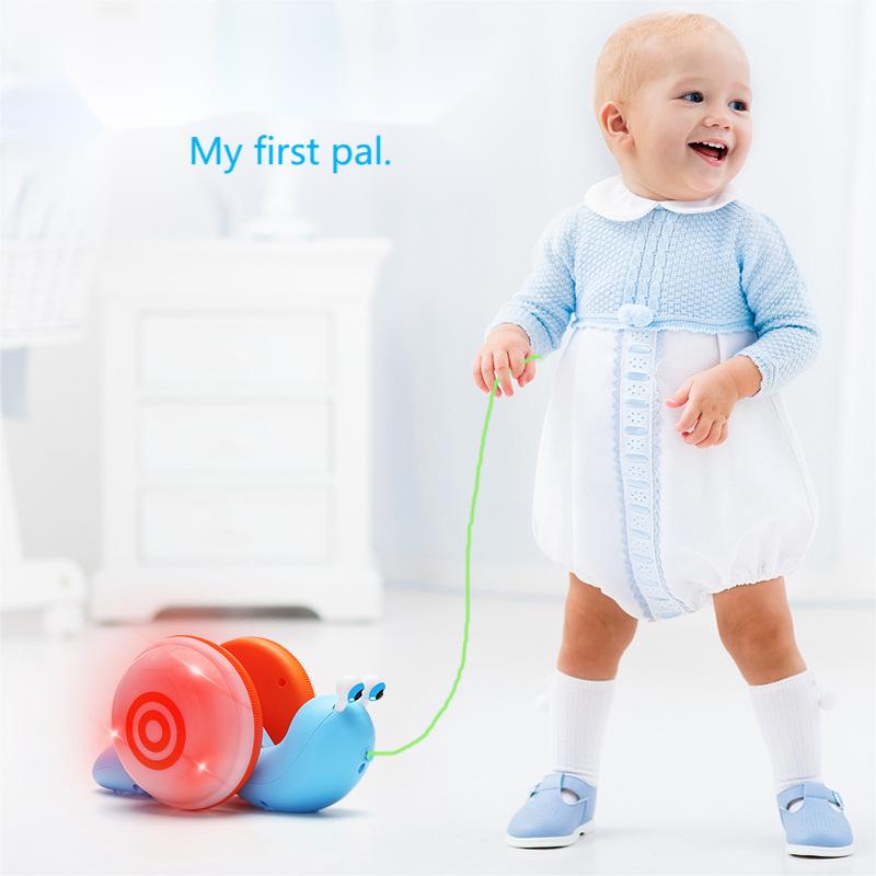 Kibtoy Pull Along snail, walking toy, toddler toy, cute and friendly Kibtoy Pull Along snail, walking toy, toddler toy, cute and friendly