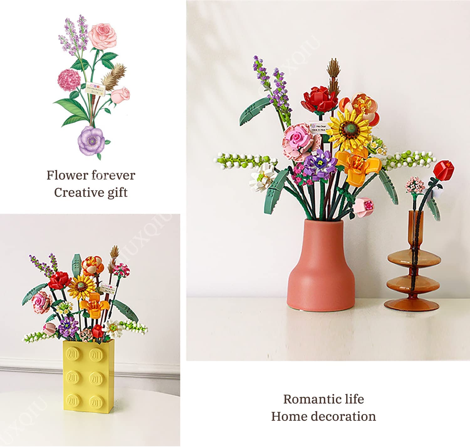 Kibtoy Boutique Building Kit, elegant flowers Kibtoy Boutique Building Kit, elegant flowers