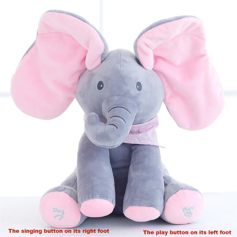 kibtoy Peek-a-boo elephant plush toy two functions kibtoy Peek-a-boo elephant plush toy two functions