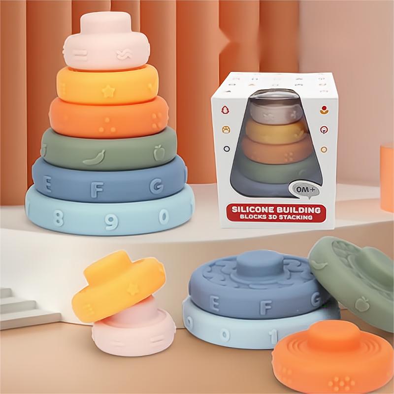 Kibtoy silicone Stacking toy, 3d Building block