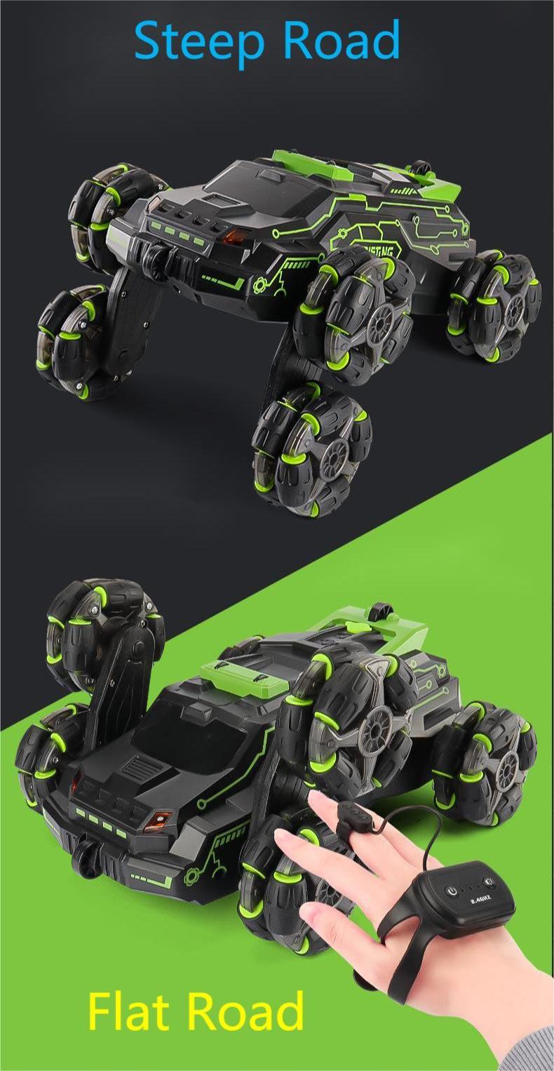 Kibtoy RC 6-wheel stunt car, dual remote control 
