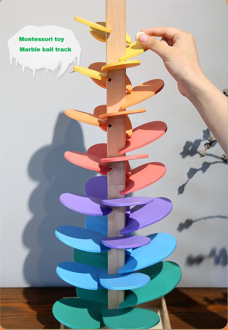 Kibtoy Wooden Musical Tree, Marble ball track sound Kibtoy Wooden Musical Tree, Marble ball track sound