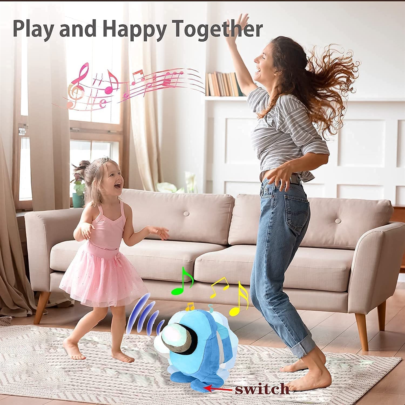 Electric plushies among us can sing, walk and repeat what you say, kibtoy Electric plushies among us can sing, walk and repeat what you say, kibtoy