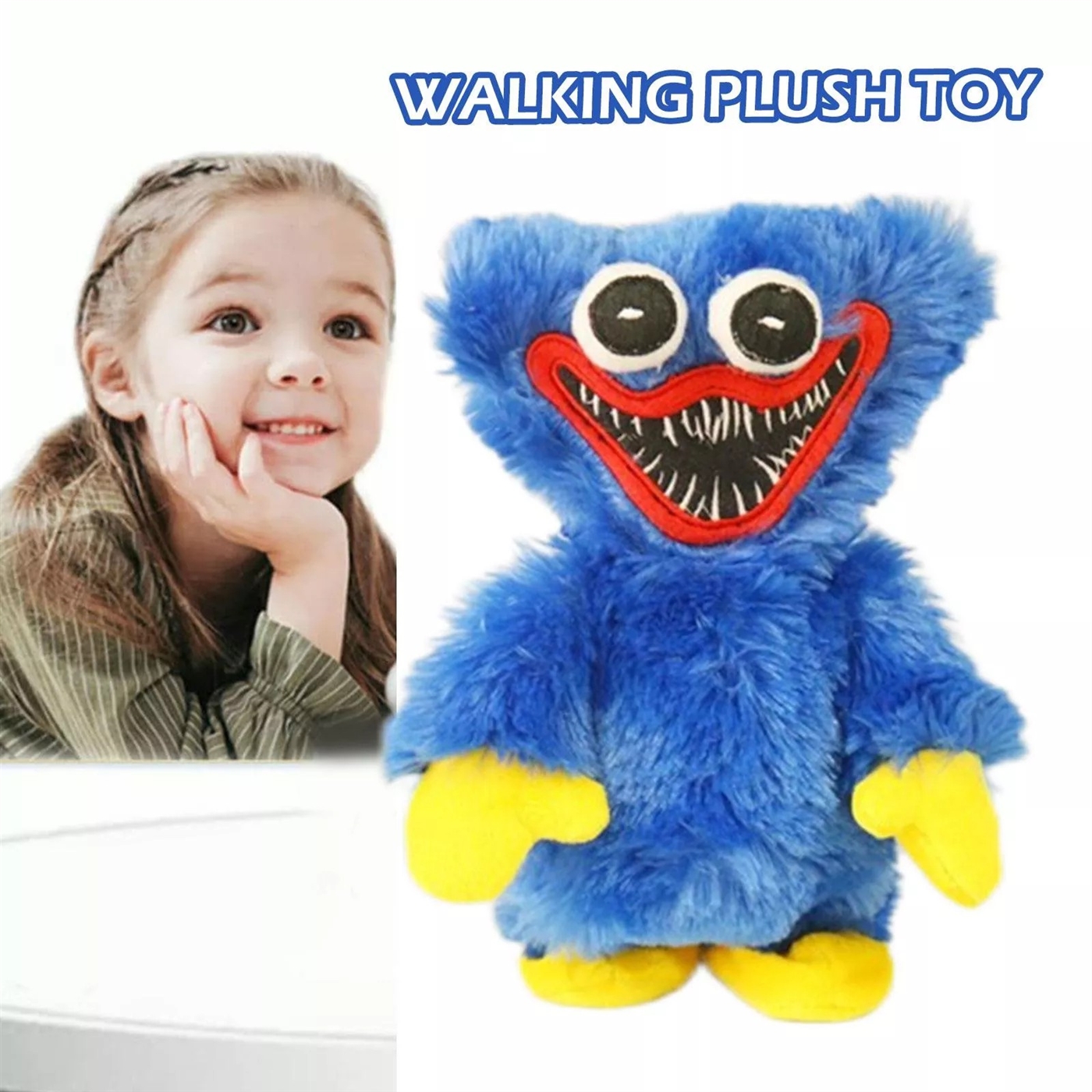 Girls love huggy wuggy electric walking plush toys, kibtoy Girls love huggy wuggy electric walking plush toys, kibtoy