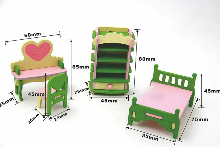 Plan Toys Wooden Dollhouse Furniture Color Bedroom Kit 1 Size Plan Toys Wooden Dollhouse Furniture Color Bedroom Kit 1 Size