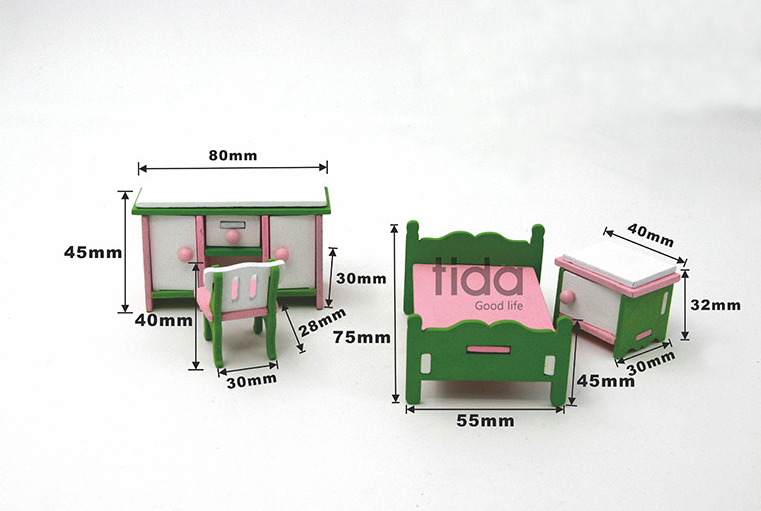 Plan Toys Wooden Dollhouse Furniture Color Bedroom Kit 2 Size Plan Toys Wooden Dollhouse Furniture Color Bedroom Kit 2 Size