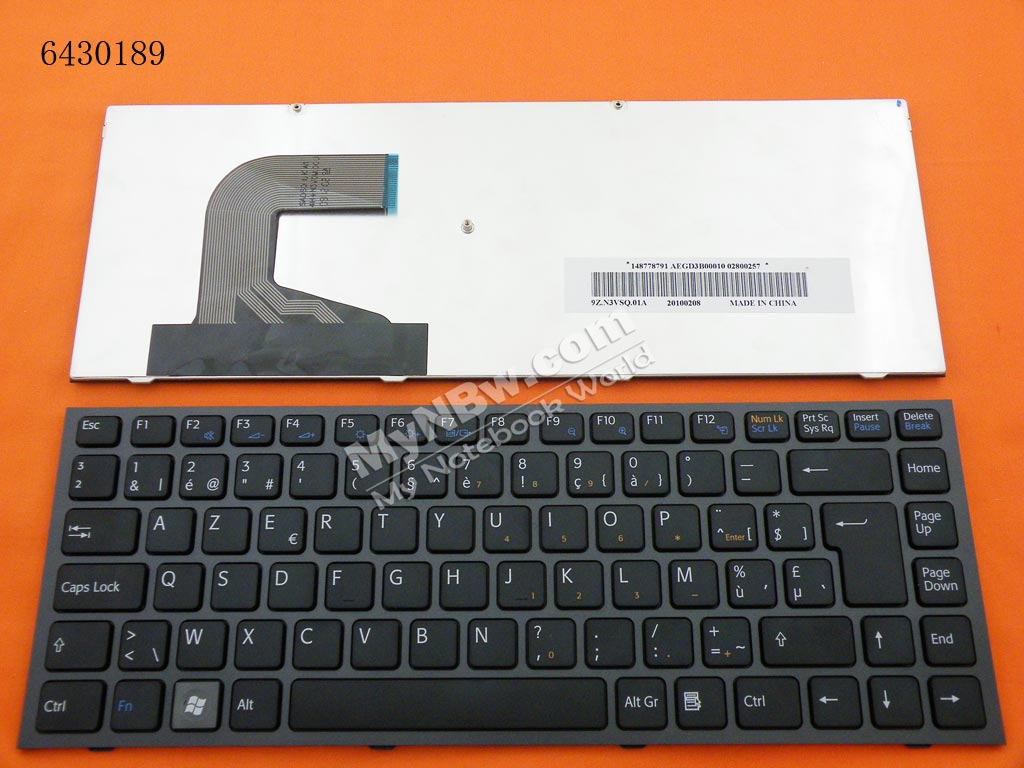 Picture of New Replacement Laptop Keyboard For SONY VPC-S Series BLACK FRAME BLACK BE Layout