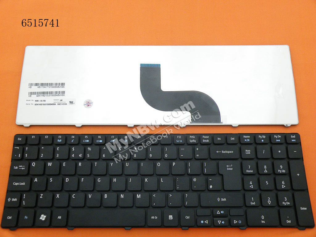 Picture of New Replacement Laptop Keyboard For ACER AS5741G BLACK(Compatible with 5810T) Uk Layout