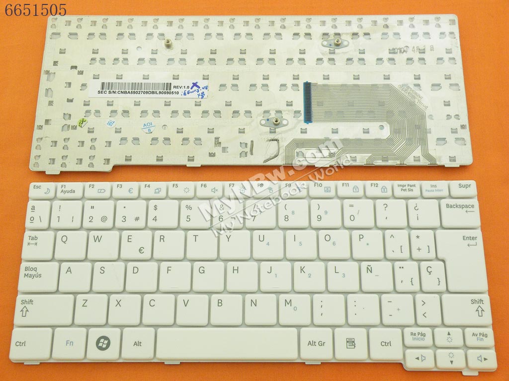Picture of New Replacement Laptop Keyboard For SAMSUNG N148 N150 N158 NB20 NB30 WHITE SP Layout