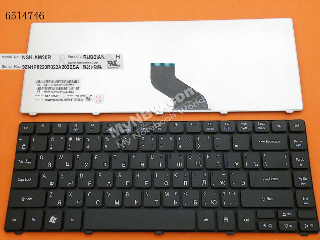 Picture of New Replacement Laptop Keyboard For ACER Aspire 4741G 4745; Emachine D640 BLACK(Compatible with 3810T) RU Layout