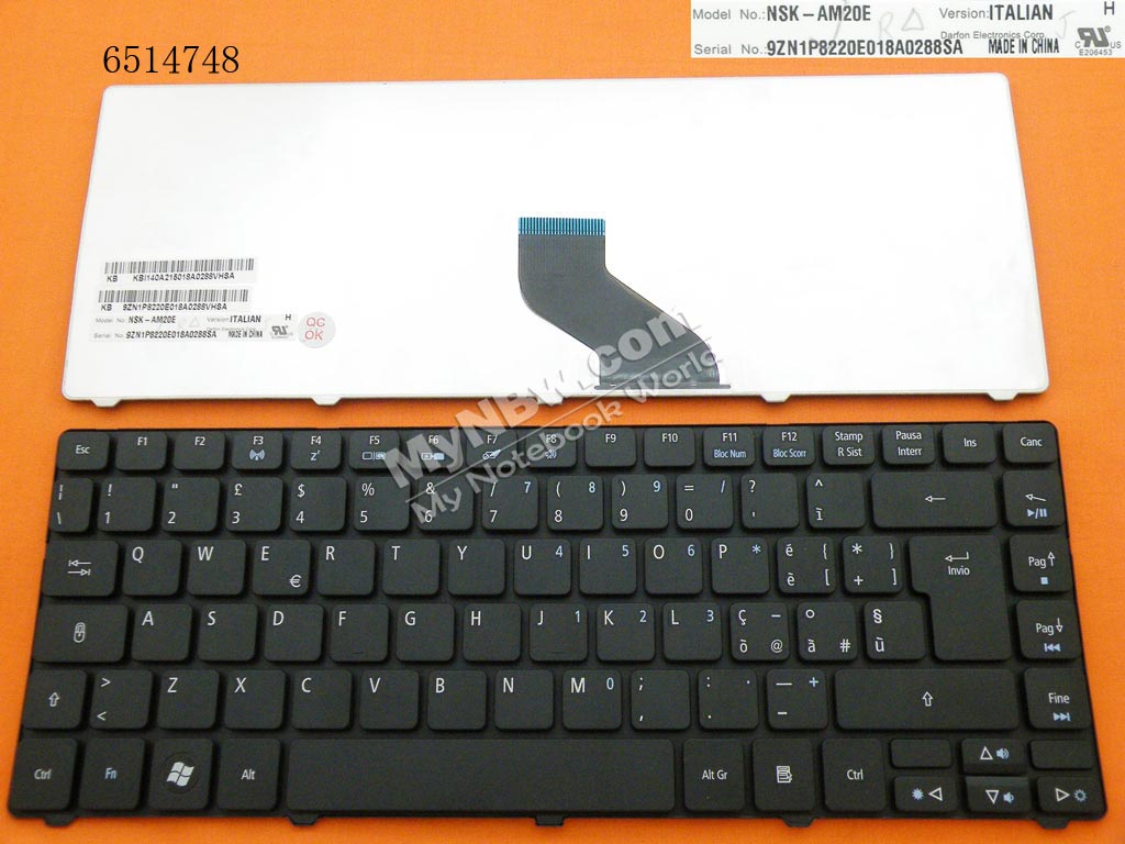 Picture of New Replacement Laptop Keyboard For ACER Aspire 4741G 4745; Emachine D640 BLACK(Compatible with 3810T) IT Layout