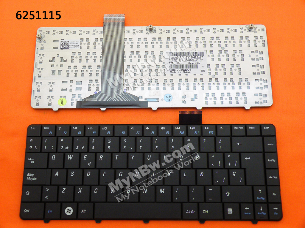 Picture of New Replacement Laptop Keyboard For DELL Inspiron 11Z 1110 BLACK SP Layout