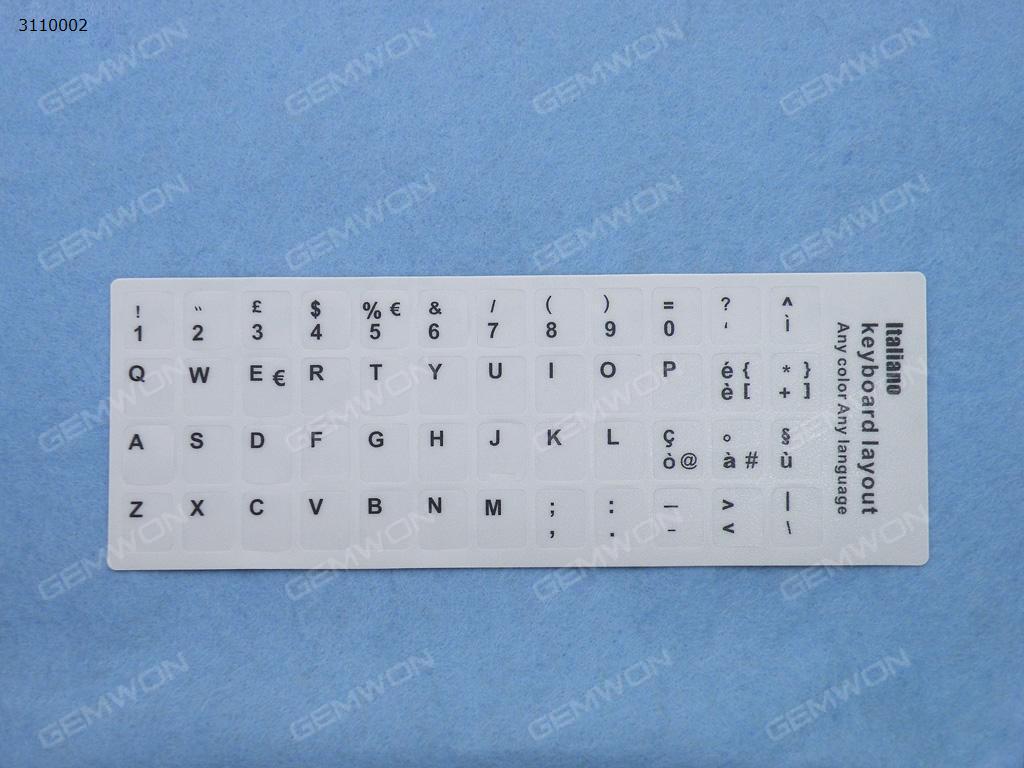 Picture of IT Keyboard Sticker,White with Black  letter. Change keyboard language layout by stick lables on keyboard keys.