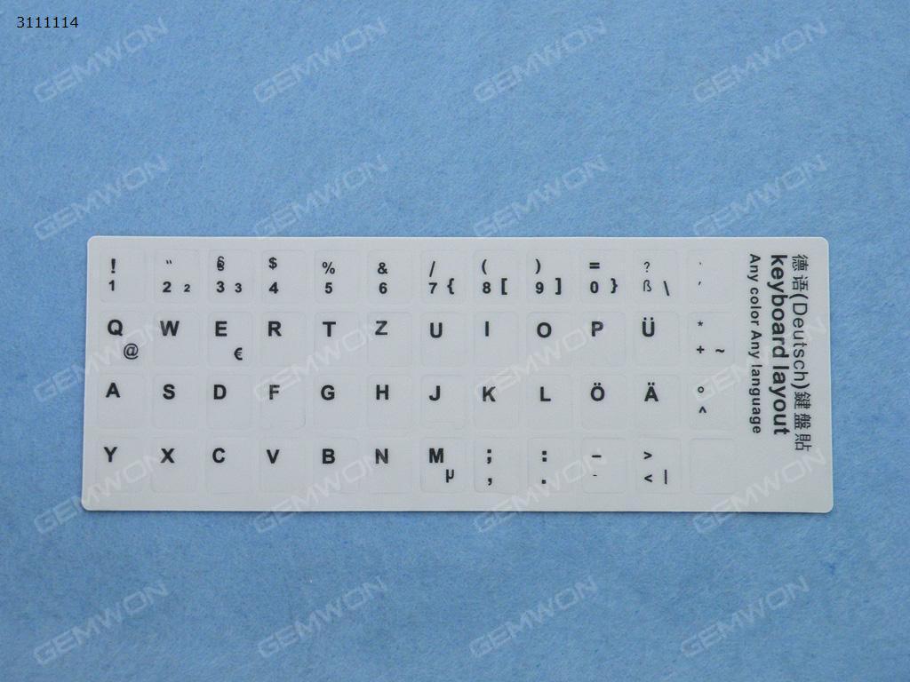Picture of GR Keyboard Sticker,White  with Black letter. Change keyboard language layout by stick lables on keyboard keys.