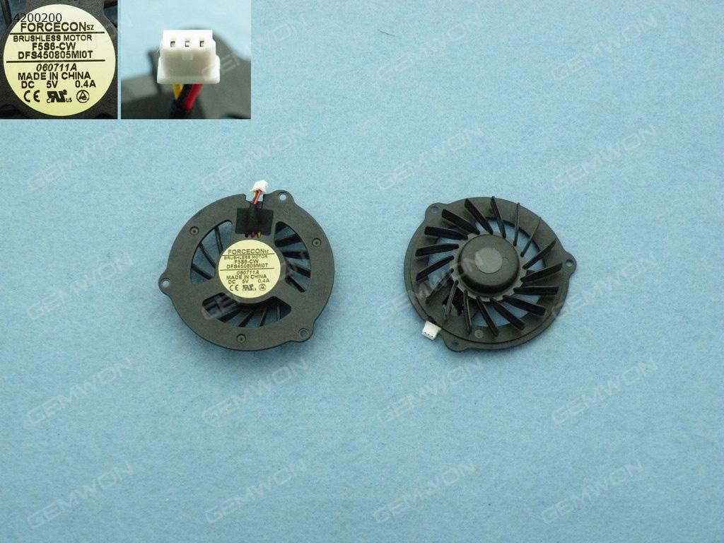 Picture of New Replacement CPU Cooling Fan For HP Pavilion DV2000 V3000(For Intel,Original) DFS551305MC0T    DFS450805MI0T(DC 5V 04A) Layout
