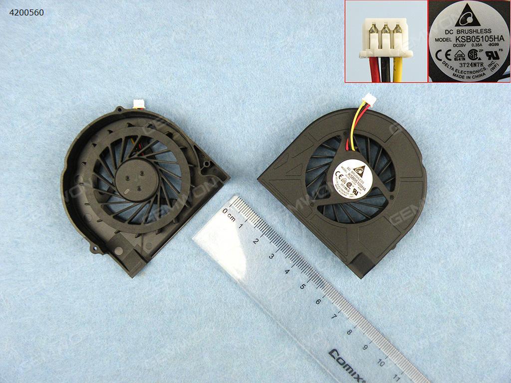 Picture of New Replacement CPU Cooling Fan For HP CQ50 CQ60 (For AMD,3 screw holes,version 1,Original) KSB05105HA    MCF-W11BM05    KSB06105HB-AI10 Layout
