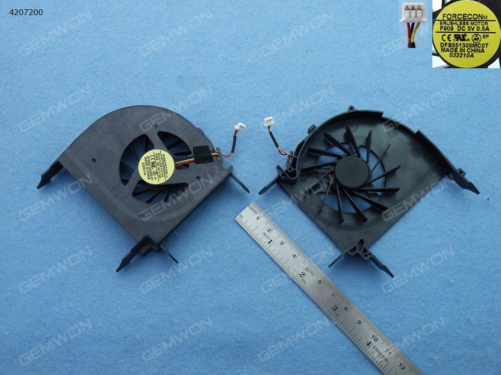 Picture of New Replacement CPU Cooling Fan For HP Pavilion DV7-2000(For PM55 motherboard ,Independent Graphics,Original) DFS551305MC0T(DC 5V 0.5A)  055613RIS Layout