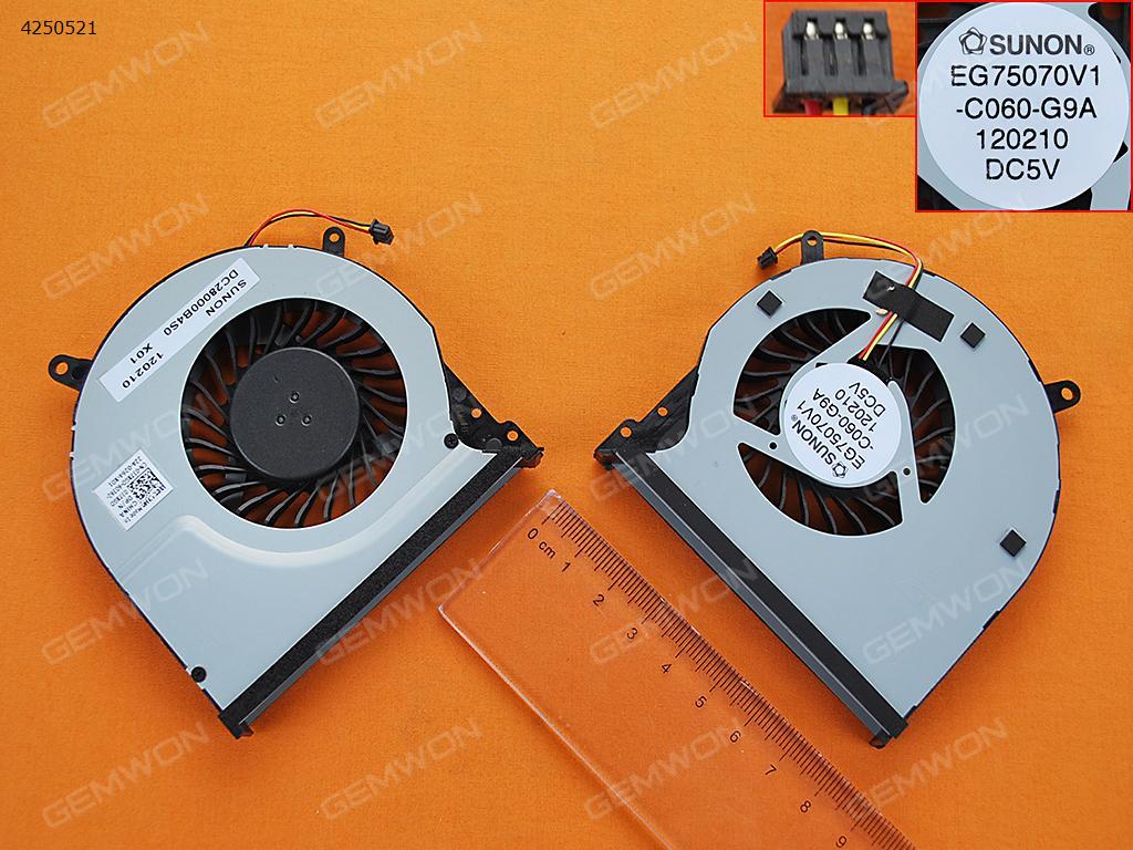 Picture of New Replacement CPU Cooling Fan For DELL XPS L521X(Original) EG75070V1-C060-G9A  DFS661605FQ0T   DC28000B4F0   P/N037XGD CN-037XGD-72744-457-00NG-A00 Layout