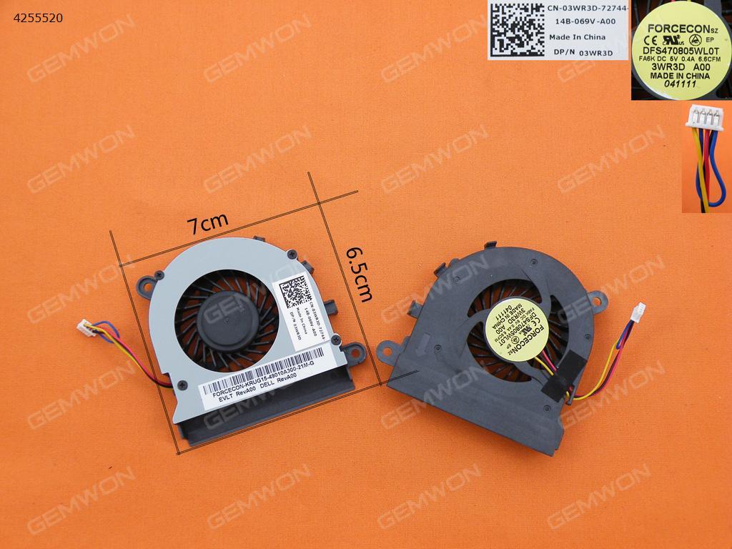 Picture of New Replacement CPU Cooling Fan For DELL Latitude 5520 E5520 E5520M(Original) MF60120V1-C140-S99 DP/N:03WR3D   DFS470805WL0T Layout