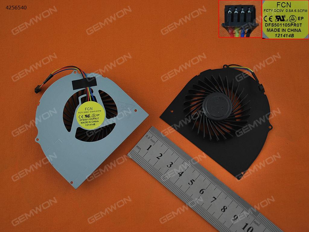 Picture of New Replacement CPU Cooling Fan For Dell Latitude E6540(For Discrete Video card,version 1,Original) DFS501105PR0T FC7Y Layout