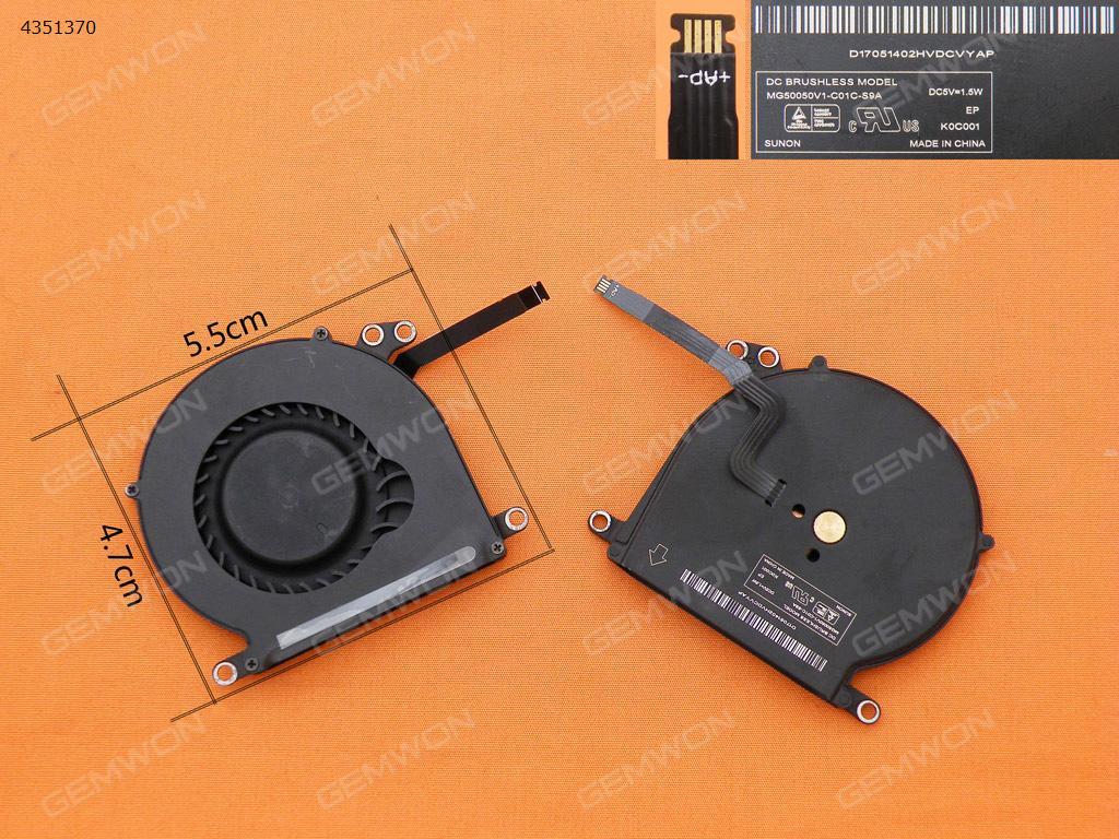 Picture of New Replacement CPU Cooling Fan For APPLE Macbook Air A1370 11"(Original) MG50050V1-CO1C-S9A(DC5V 1.5W)  KDB05105HC-HM04  MG50050V1-B030-S9A  UDQFZYR72DQU     MG50050V1-C081-S9A Layout